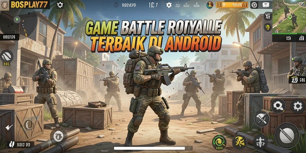 Screenshot gameplay BOSPLAY77 menampilkan pertempuran yang intens dan strategis.