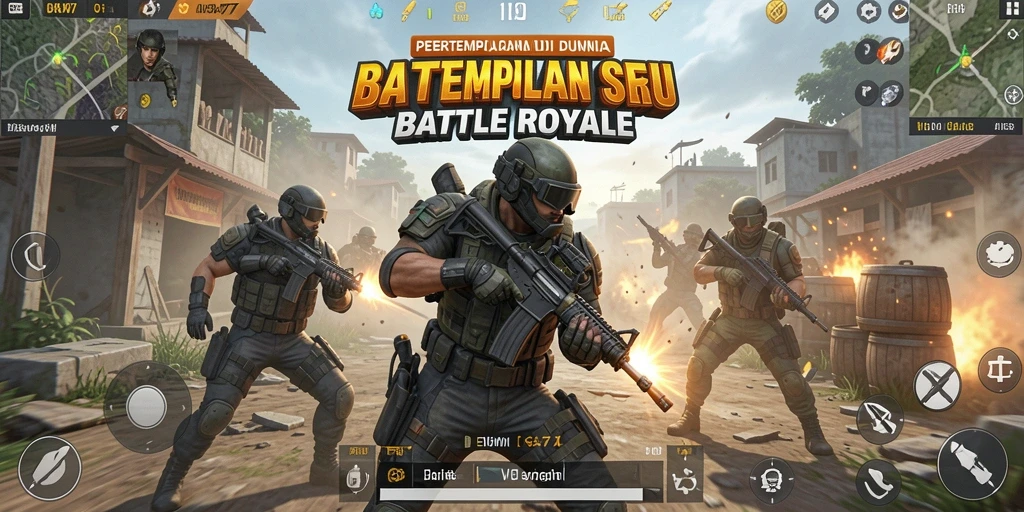 Tampilan seru dari gameplay DEWANAGA77 yang penuh aksi Battle Royale.