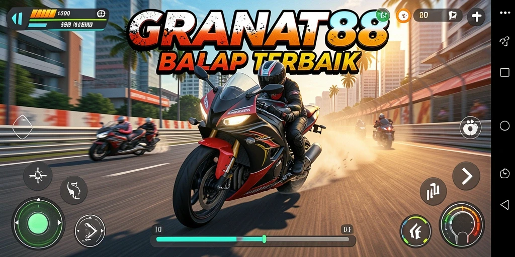 Gameplay seru dan mendebarkan pada balapan motor.