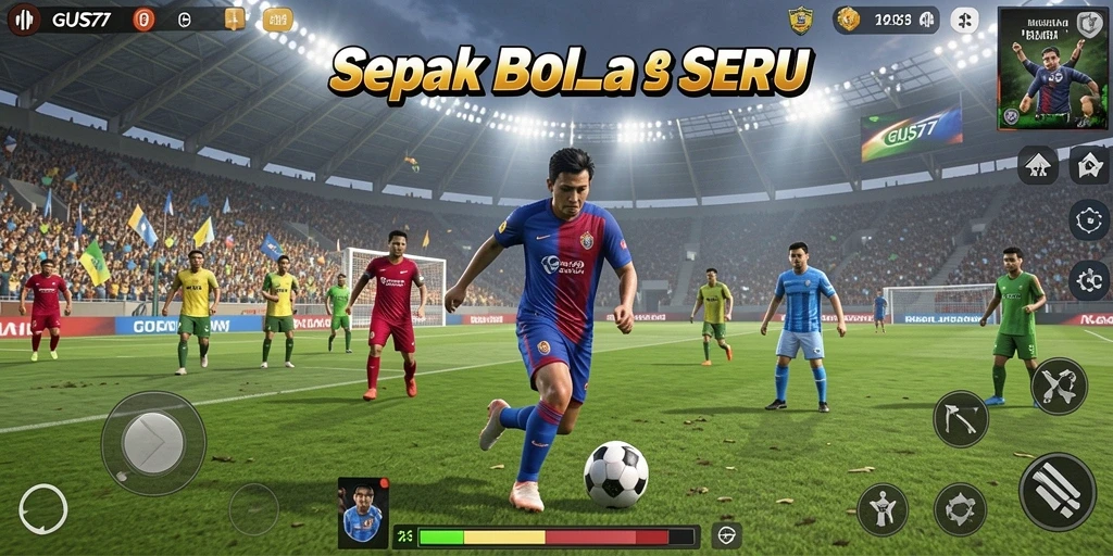 Tangkapan layar GUS77 menampilkan momen seru pertandingan sepak bola.