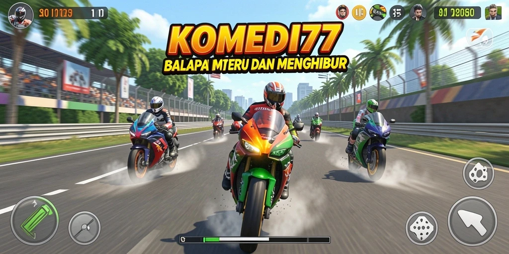 Gameplay seru dalam balapan motor dengan berbagai tantangan.