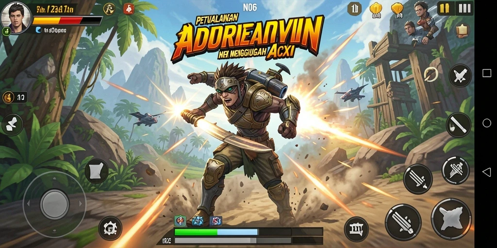 Tampilan gameplay N06 yang mendebarkan dalam aksi.