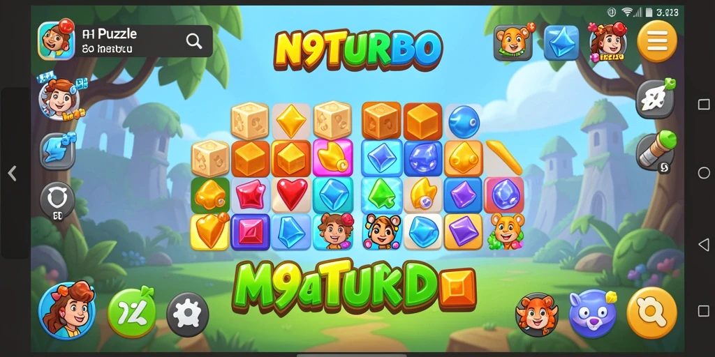 Tampilan gameplay N9TURBO yang seru dan penuh warna.
