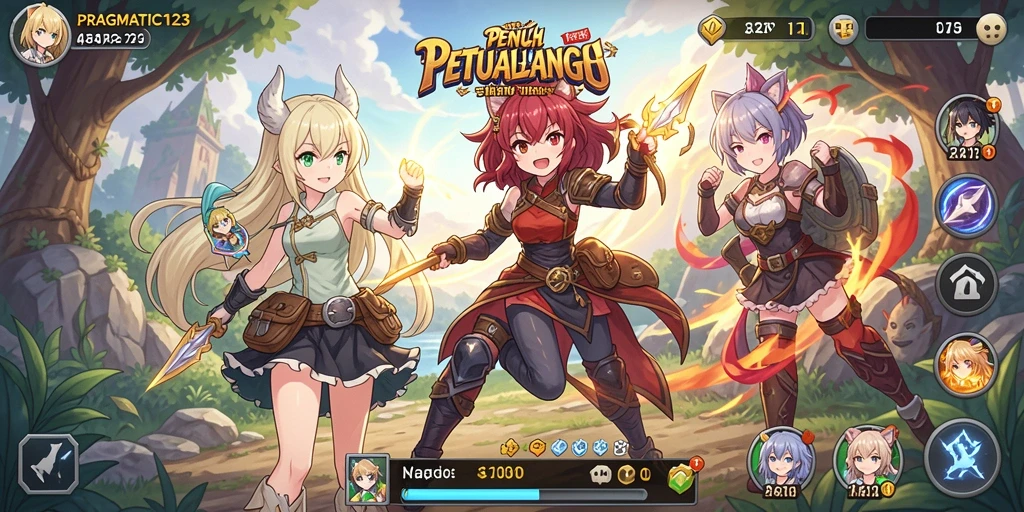 Screenshot menunjukkan aksi seru dalam gameplay Anime PRAGMATIC123.