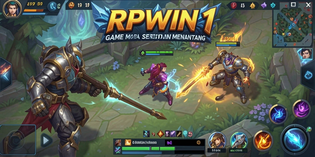 Tampilan aksi seru dalam gameplay MOBA RPWIN1.