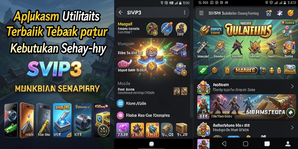 Tampilan screenshot SVIP3 yang menampilkan fitur-fitur utama aplikasi Utility.