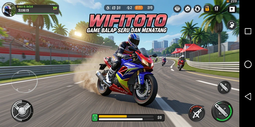 Tangkapan layar WIFITOTO menampilkan aksi balapan motor yang mendebarkan.